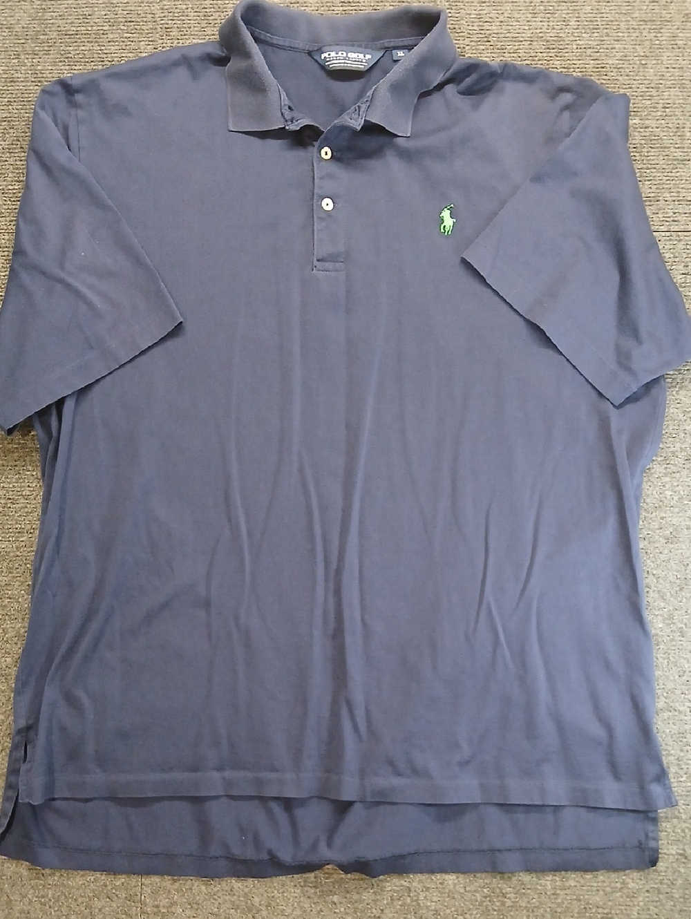 Polo by Ralph Lauren Navy Short Sleeve Polo Golf with Green Pony Mens SZ XL